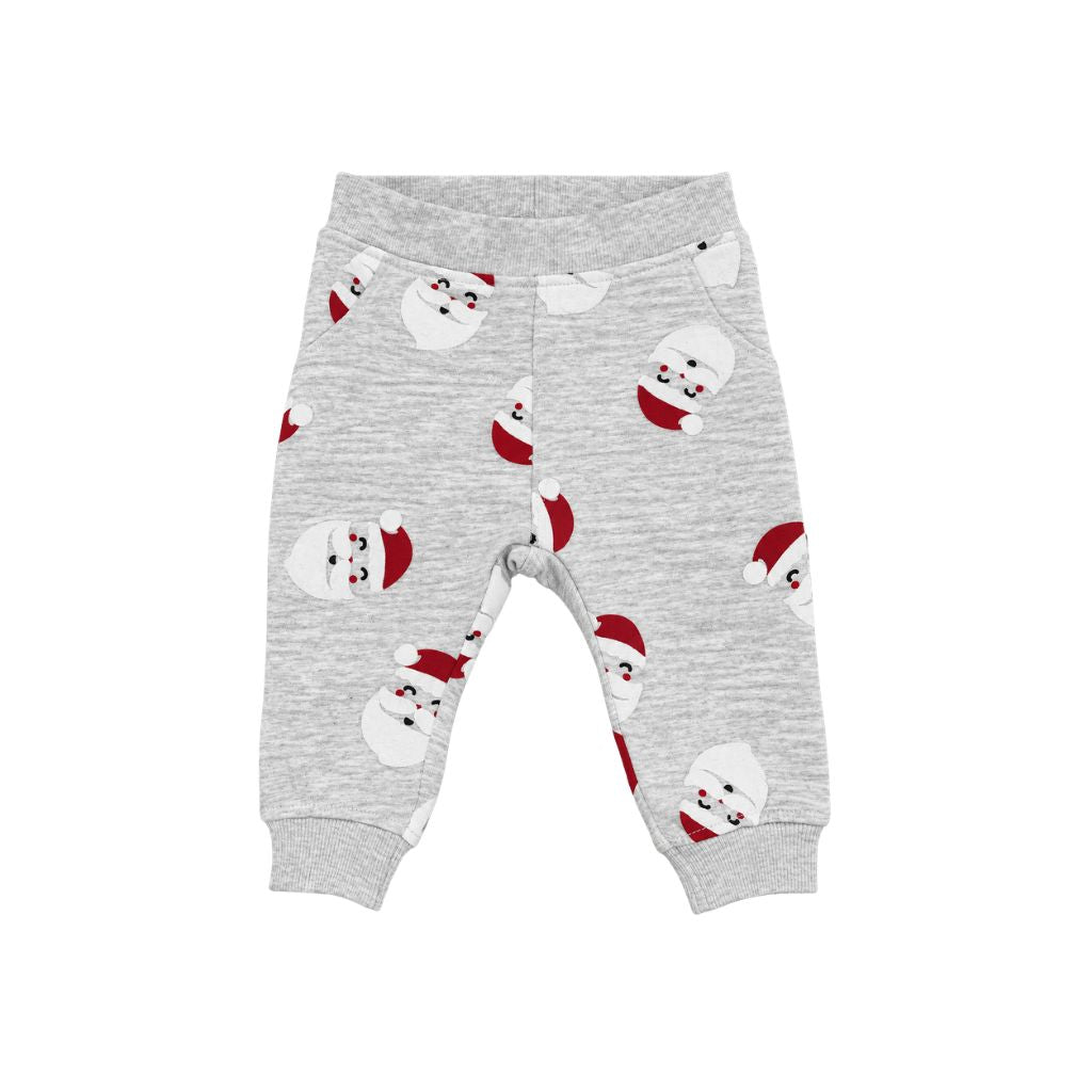 Name it broek aop christmas, m 68, Light Grey Melange, uniseks