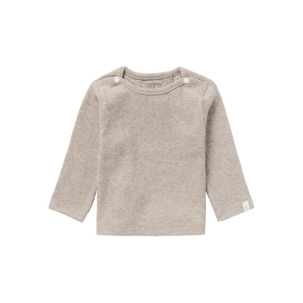 Noppies T-shirt met lange mouwen Rib Natal Taupe Grey