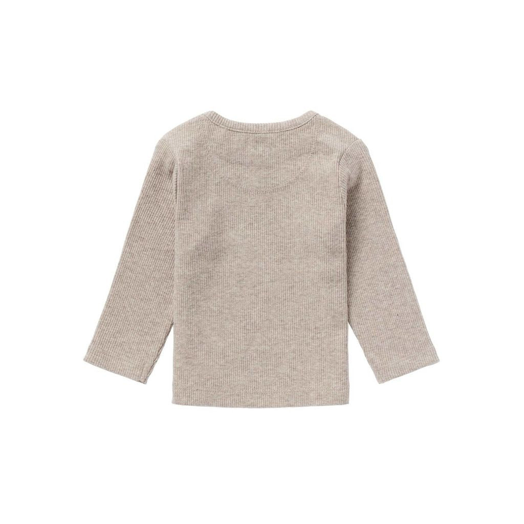 Noppies T-shirt met lange mouwen Rib Natal Taupe Grey