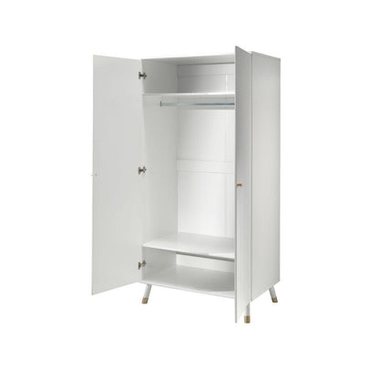 Jaxx Chambre de bébé 3 pièces (lit + commode + armoire 2 portes) Billy blanc