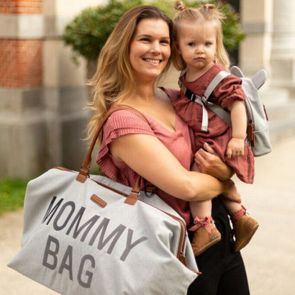 Childhome Sac à langer Mommy Bag Signature Canvas Grey
