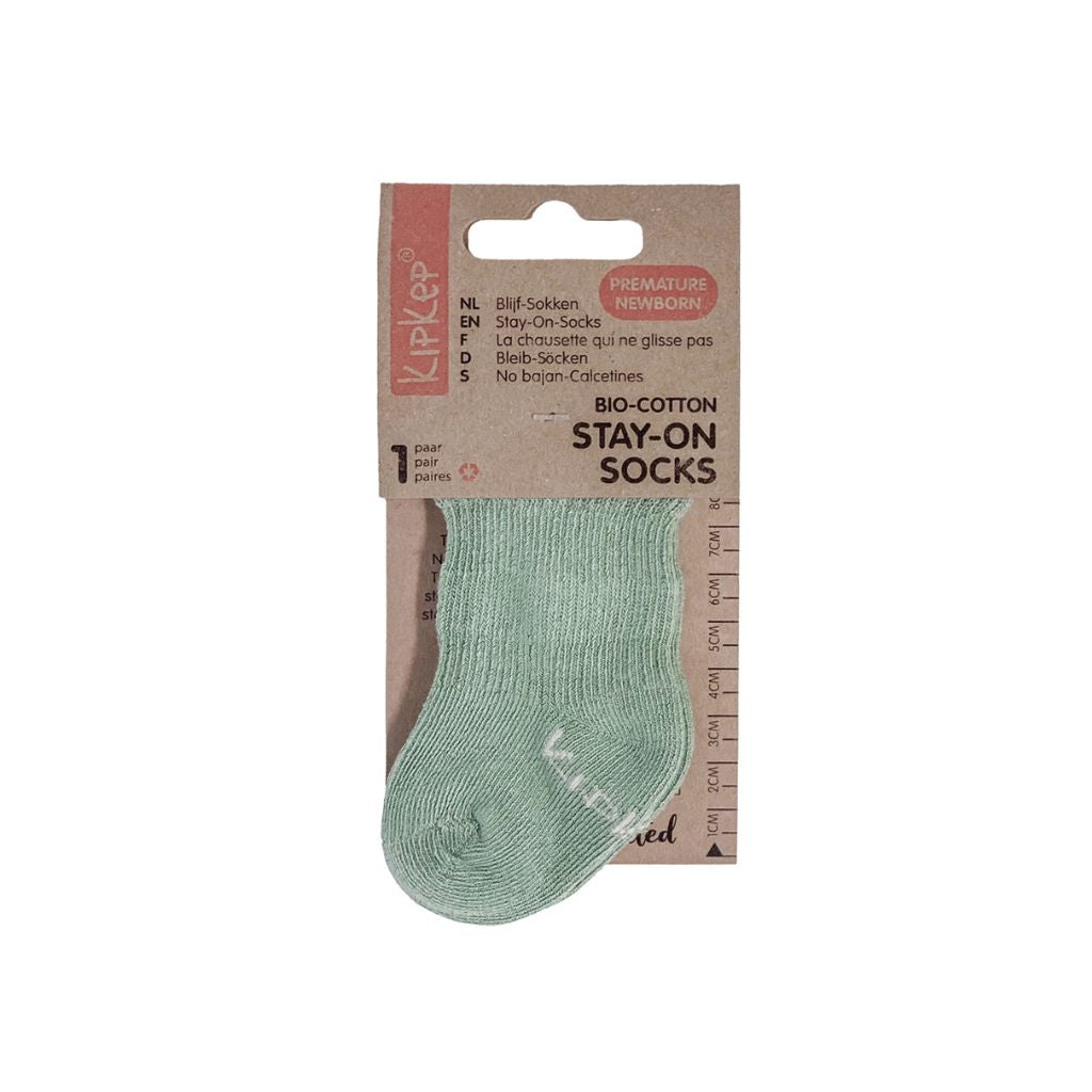 KipKep Blijf sokken 1 paar - newborn, m 0-3, calming green, Uniseks