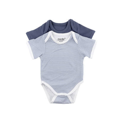 Dreambee Body à manches courtes Essentials ligné bleu - 2 pièces