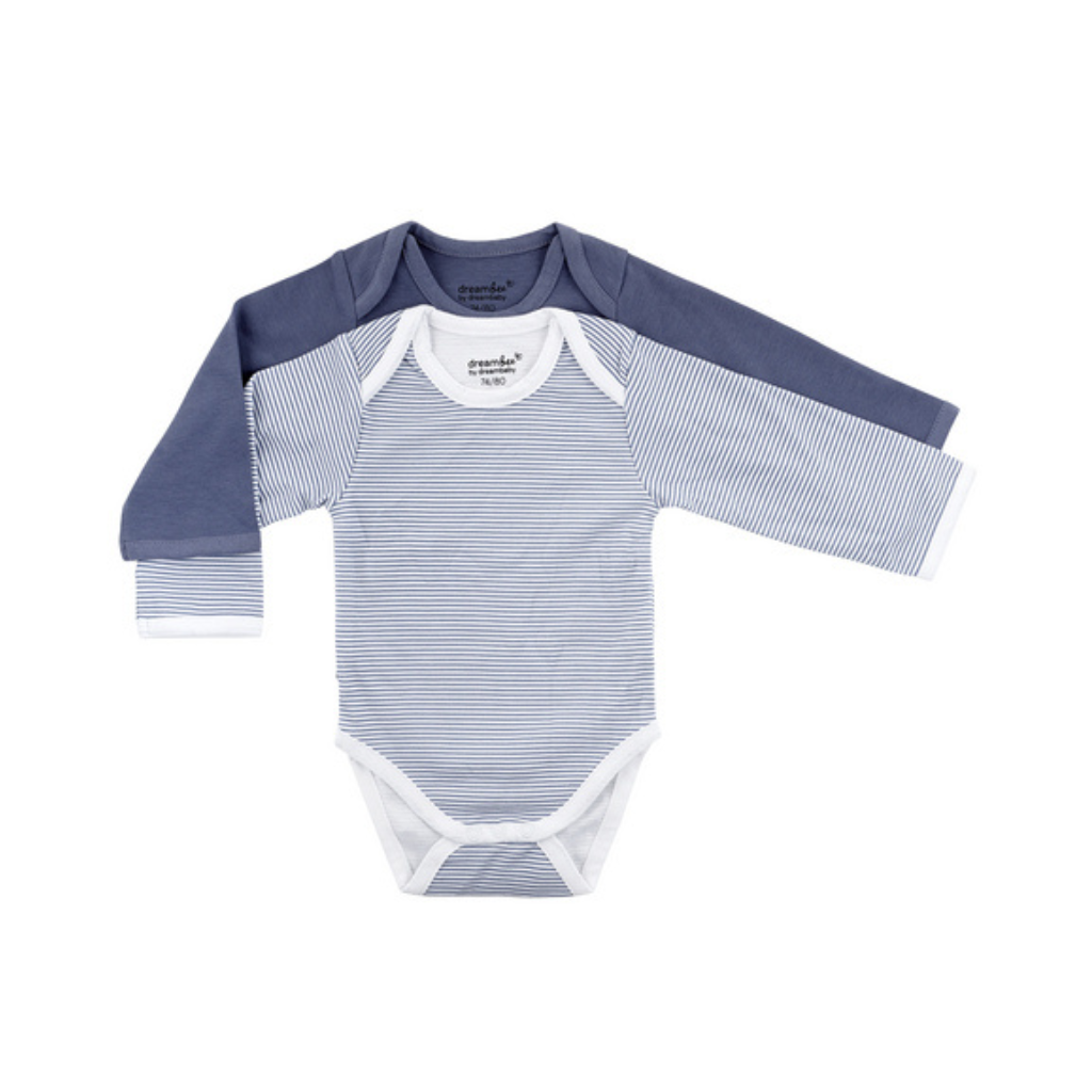 Dreambee Body à manches longues Essentials ligné bleu - 2 pièces