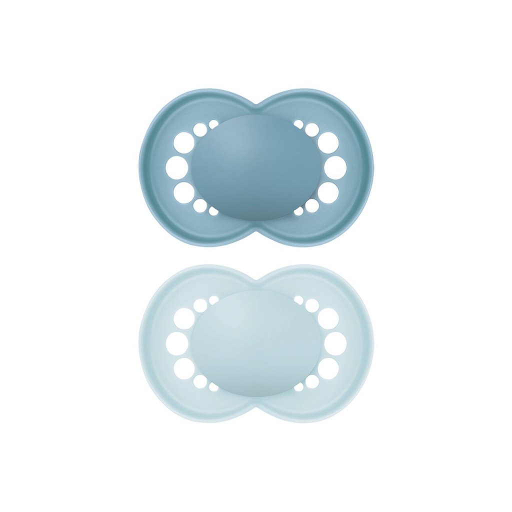 MAM Fopspeen + 16 maanden Original Matt Plain Silicone blauw - 2 stuks