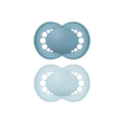 MAM Fopspeen + 16 maanden Original Matt Plain Silicone blauw - 2 stuks