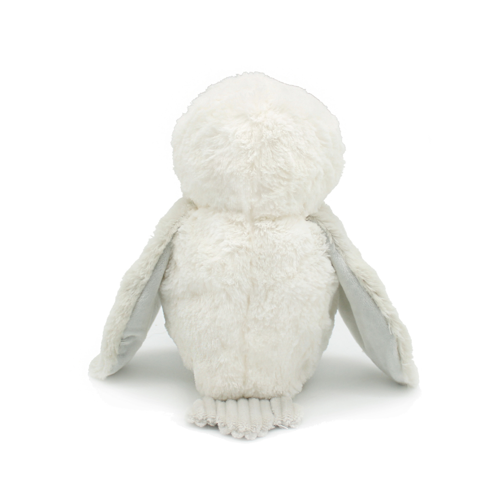 Les Déglingos Peluche Chouette Polaire Maman et Bébé Blanc Cassé / Gris Clair Ptipotos
