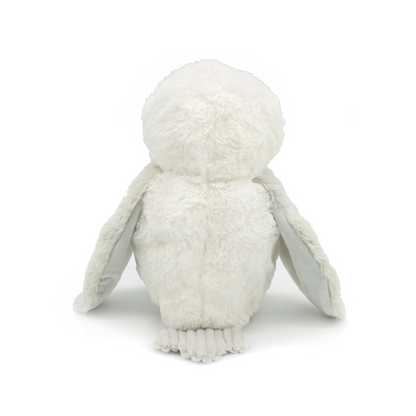 Les Déglingos Peluche Chouette Polaire Maman et Bébé Blanc Cassé / Gris Clair Ptipotos