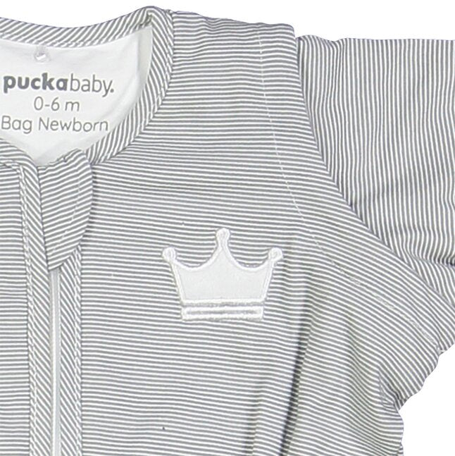 Puckababy Sac de couchage d'été Newborn Stripes TOG 0,5 Grey 70 cm