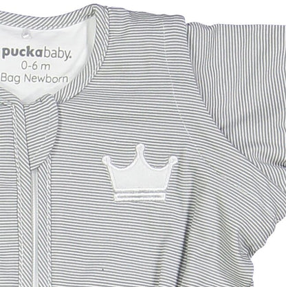 Puckababy Sac de couchage d'été Newborn Stripes TOG 0,5 Grey 70 cm