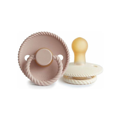 FRIGG Sucette 0 - 6 mois Rope latex Blush/Cream - 2 pièces