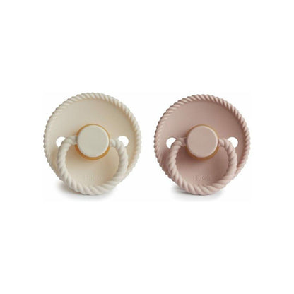 FRIGG Sucette 0 - 6 mois Rope latex Blush/Cream - 2 pièces