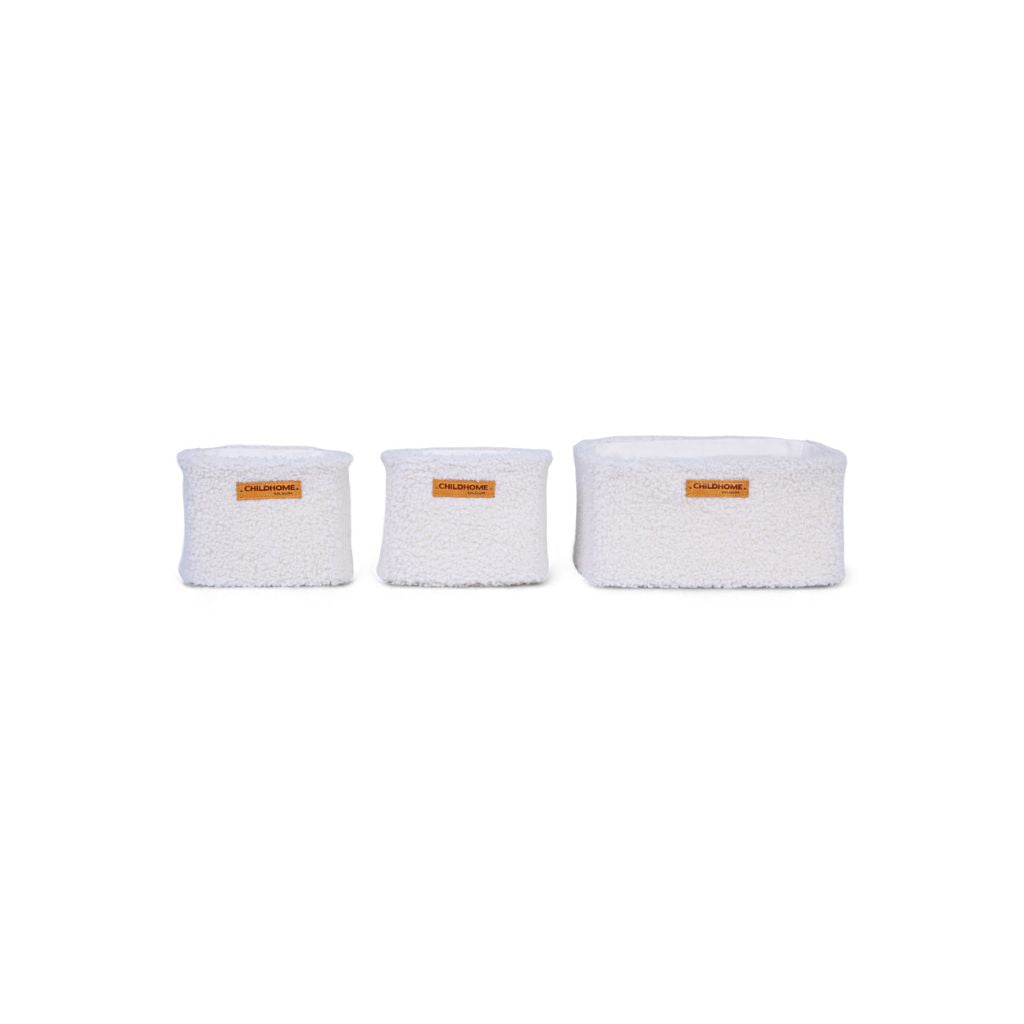 Childhome Opbergmand Teddy Off White - 3 stuks