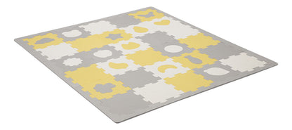 Kinderkraft Puzzeltegels Luno Shapes geel