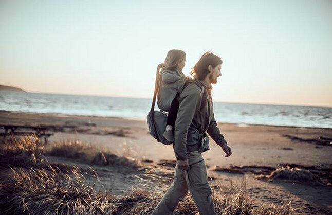 Thule Kinderdrager + regenhoes Sapling Agave/Blue