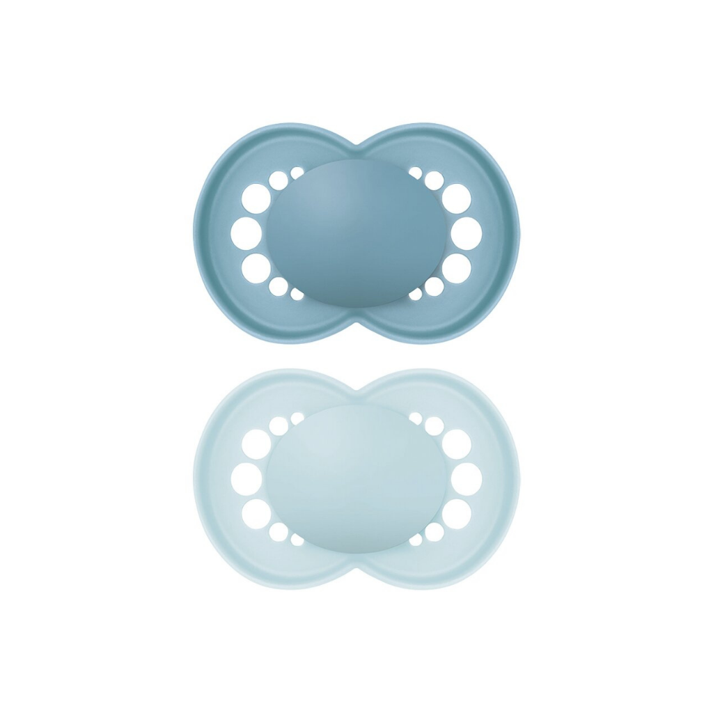 MAM Sucette + 6 mois Original Matt Plain Silicone bleu - 2 pièces