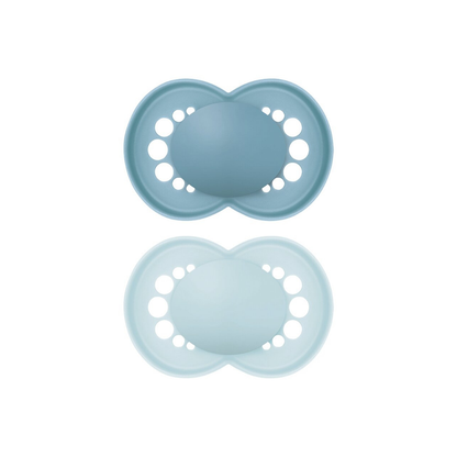 MAM Sucette + 6 mois Original Matt Plain Silicone bleu - 2 pièces