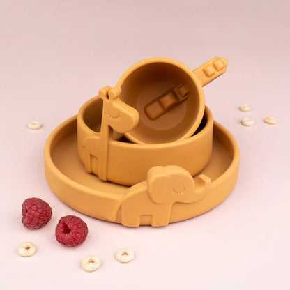Done by Deer Assiette creuse Peekaboo Elphee Mustard