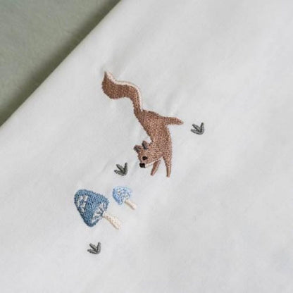 Little Dutch Drap pour lit brodé Champignons Lg 110 x L 140 cm