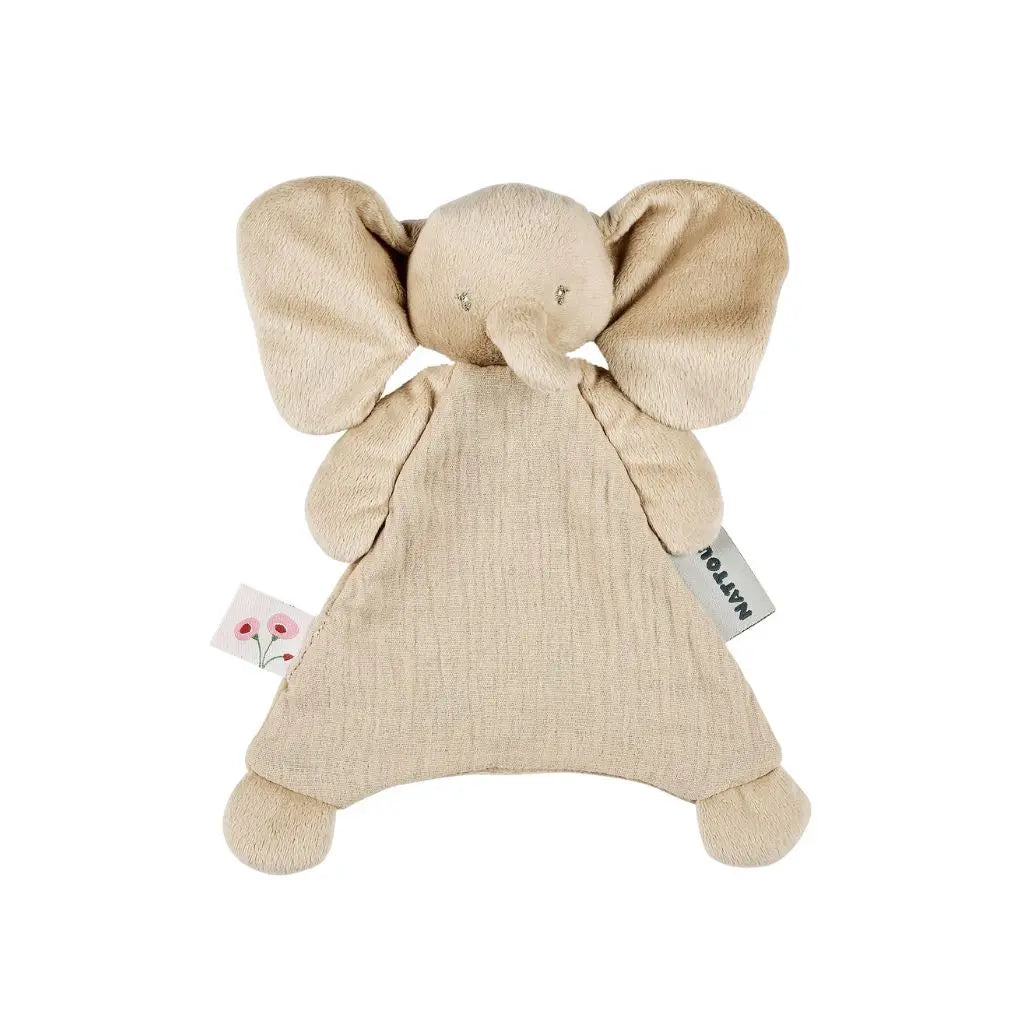 Nattou Mini doudou olifant zand