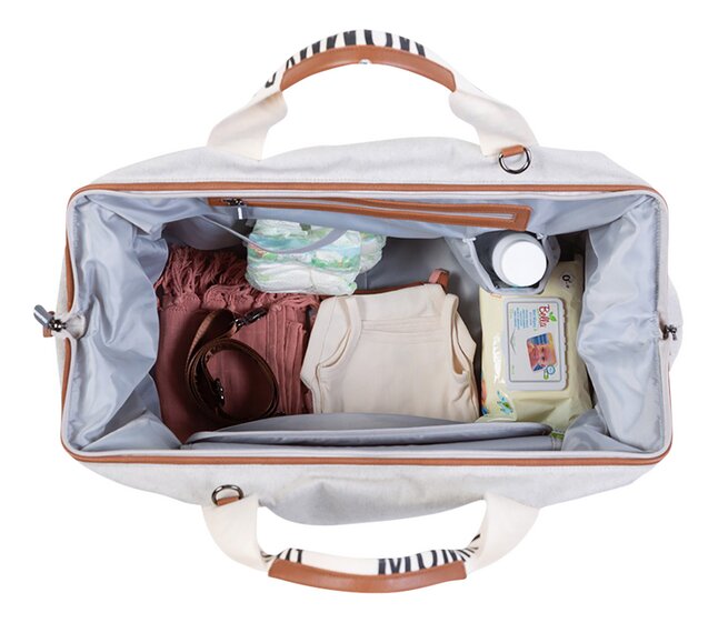 Childhome Sac à langer Mommy Bag Signature Canvas écru