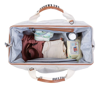 Childhome Sac à langer Mommy Bag Signature Canvas écru
