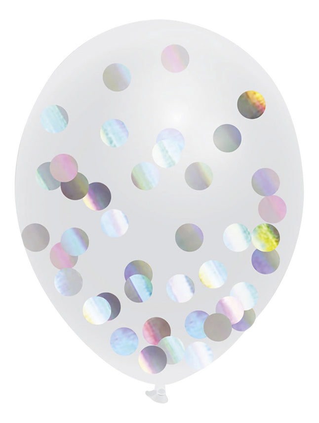 HAZA Witbaard Ballon Confettibalon Holografic 30 cm