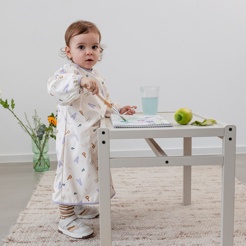 Slabbetje met lange mouwen happy fruits light blue