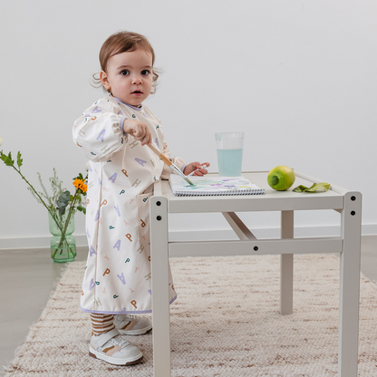 Slabbetje met lange mouwen happy fruits light blue