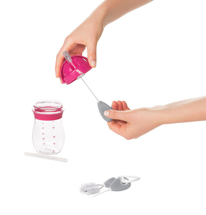 OXO Tot Set de goupillons pour gobelets avec paille et à bec Grey