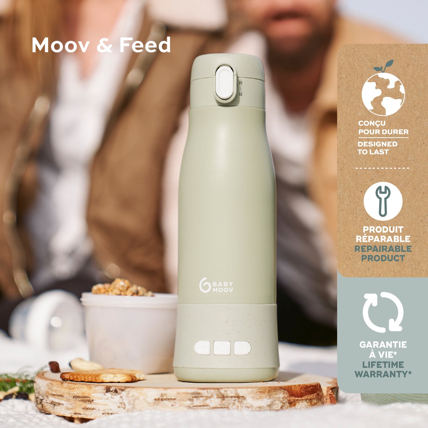Babymoov Chauffe-biberon Moov & Feed Sage