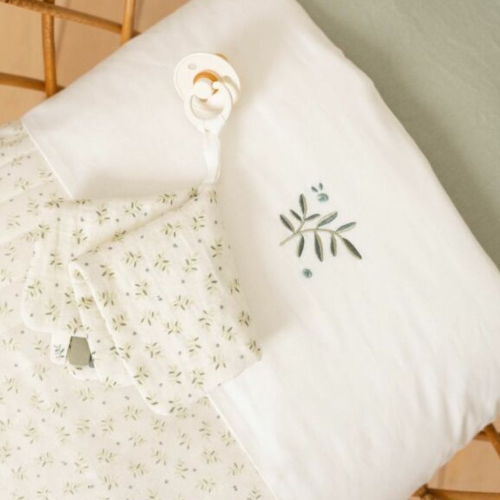 Little Dutch Drap pour berceau ou parc Blueberry Leaves Lg 70 x L 100 cm