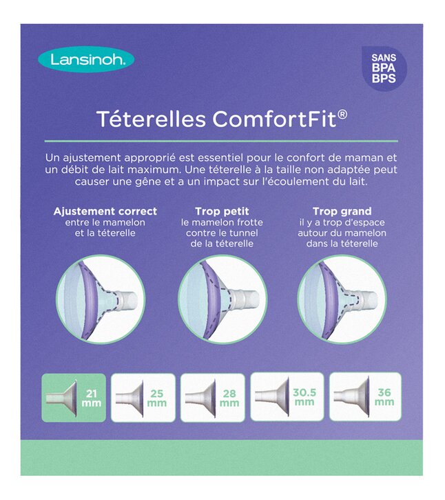 Lansinoh Téterelle Comfort Fit 21 mm - 2 pièces