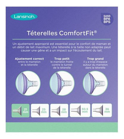 Lansinoh Téterelle Comfort Fit 21 mm - 2 pièces
