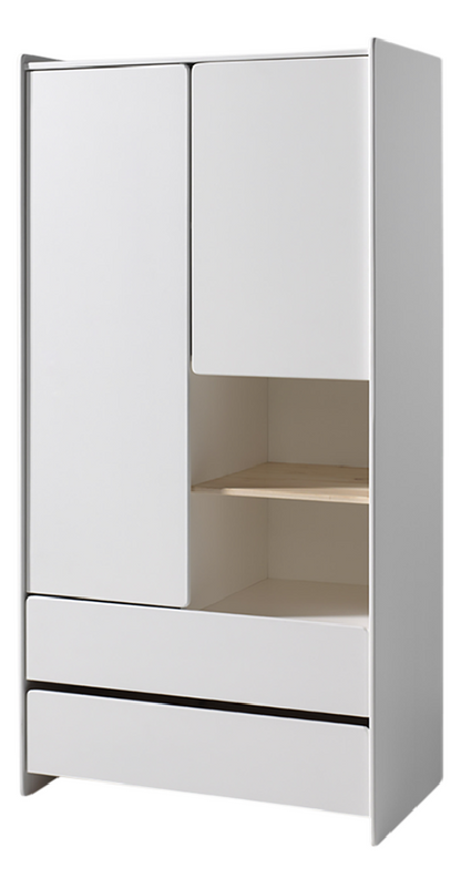 Jaxx Chambre de bébé (lit + commode avec rallonge + armoire 2 portes) Kiddy blanc