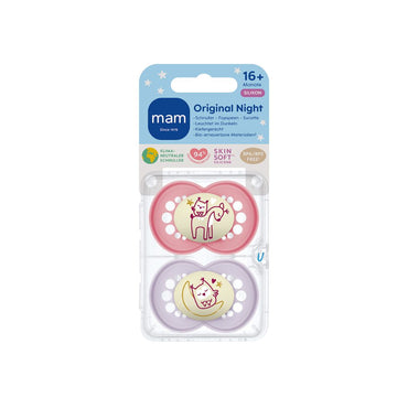MAM Fopspeen + 16 maanden  Original Night Pink/Lilac - 2 stuks