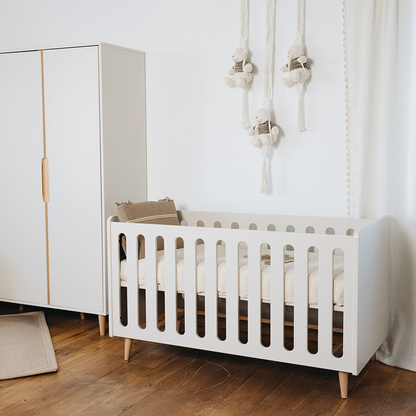 Pericles 3-delige babykamer (bed 120 x 60 + commode met verlengstuk + kast 2 deuren) Nomad dune beige