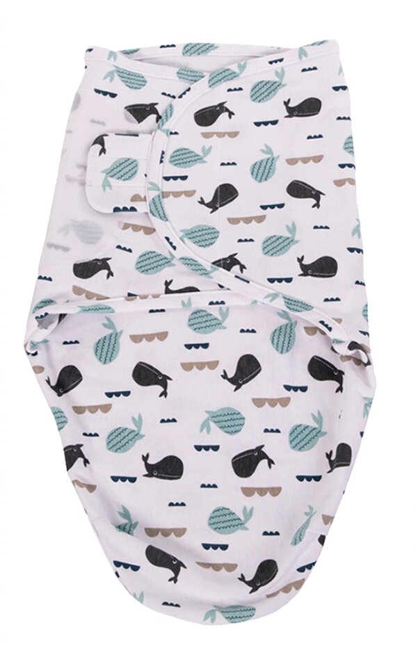 Bo Jungle Inbakerdoek B-Wrap Whale TOG 0,5 Blue 60 cm