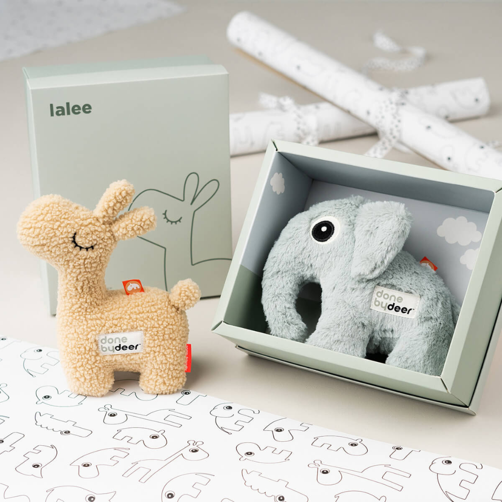 Done by Deer Soft toy gift box Elphee Blue