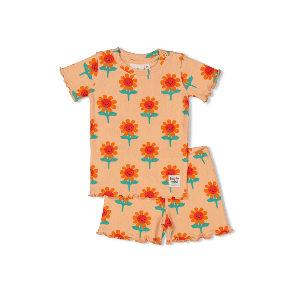 Feetje pyjama 2-delig Filou Fleur Premium Summerwear m68 Perzik Meisjes
