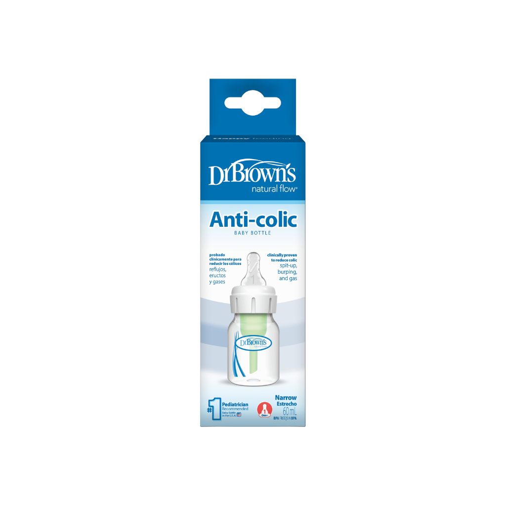 Dr. Brown's Biberon anticolique Options+ à col étroit transparent 60 ml