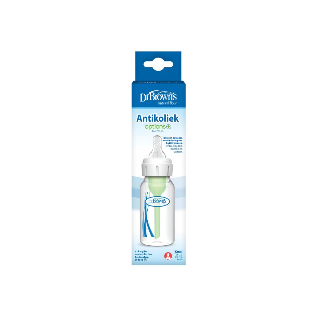 Dr. Brown's Biberon anticolique Options+ à col étroit transparent 120 ml