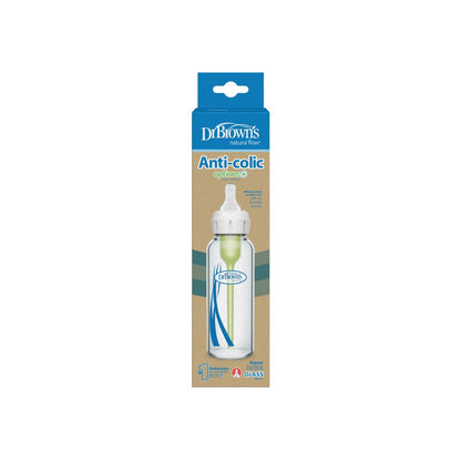 Dr. Brown's Biberon en verre Options+ à col étroit transparent 250 ml