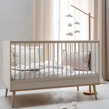 Quax 3-delige babykamer (meegroeibed L 140 x B 70 cm + commode + kast met 3 deuren) Flow Clay