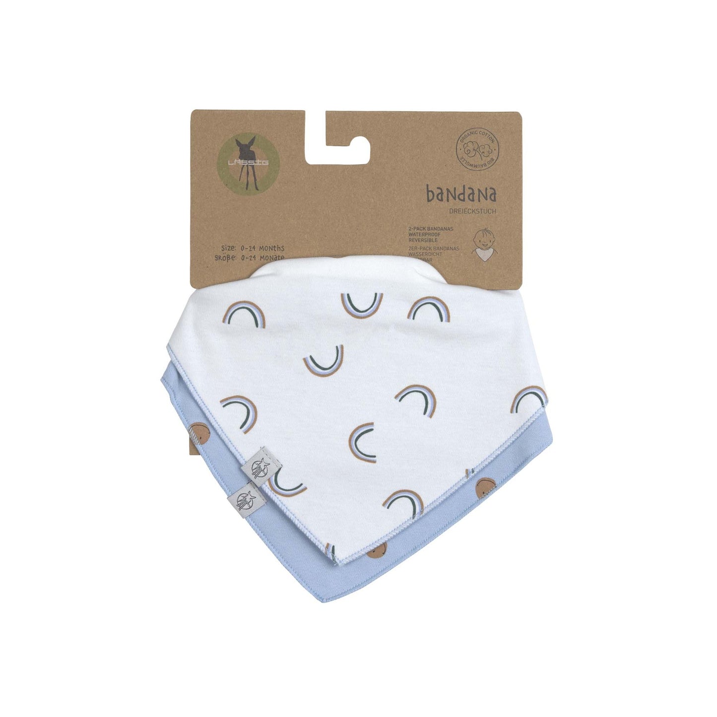 Lässig Bandana slab Happy Rascals Smile Sky Blue - 2 stuks