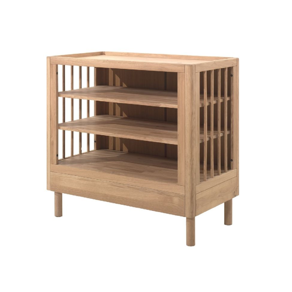 Jaxx Chambre de bébé 3 pièces (Lit pour enfant L 140 x Lg 70 cm + commode ouverte + armoire 2 portes) Forrest Chêne