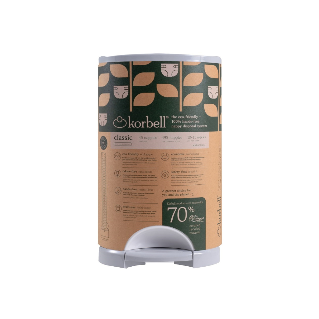 Korbell Nappy Bin Classic Luieremmer Wit
