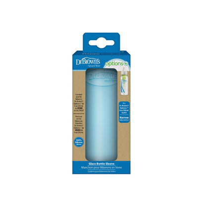Dr. Brown's Housse de protection pour biberon en verre à col étroit bleu 250 ml