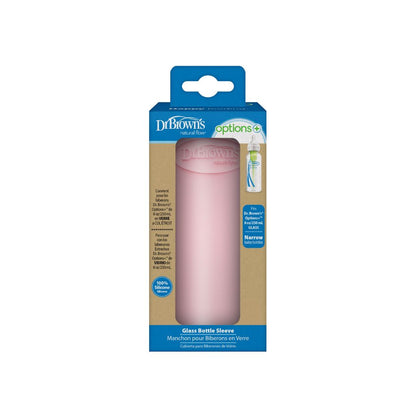 Dr. Brown's Housse de protection pour biberon en verre à col étroit rose 250 ml