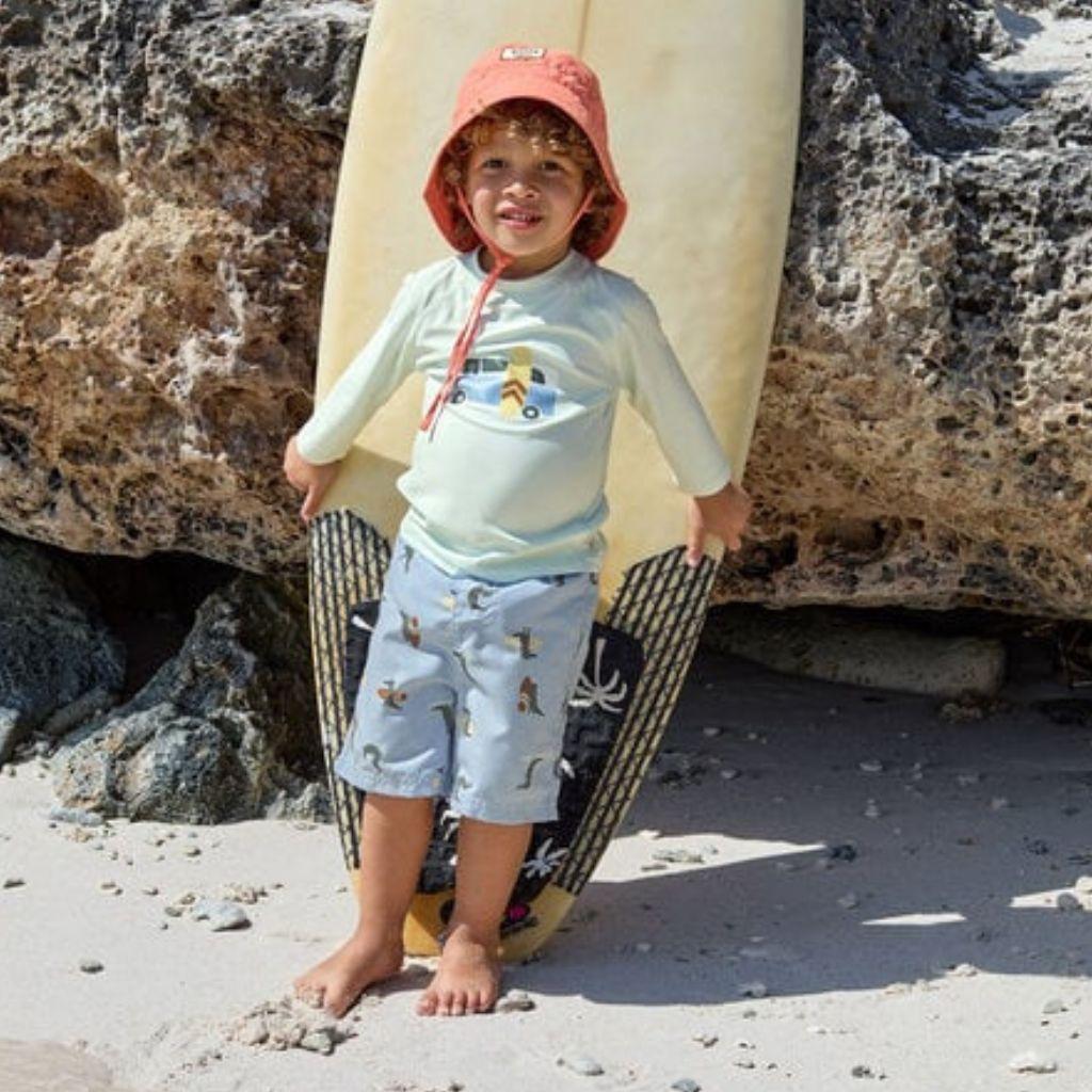 Lässig Short de bain Crocodile boy Sky Blue 7-12 mois taille 74-80